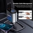 thumbnail image 2 of Cargador de coche MAGJIEYX 4 en 1 retráctil USB-C de 100 W con cable, 2 of 6