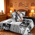 thumbnail image 4 of meiyoeat Western Cowboy Bull Skull Full Size Comforter Sets For Boys,Rustic Farmhouse Cabin Bedding Comforter Set,Reversible,3 Pieces,1 Comforter and 2 Pillowcases, 4 of 7