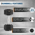 thumbnail image 3 of High-quality Hex Dumbbell Set – 60 lbs Rubber Coated Hand Weights – Non-Slip Handles, Anti-Roll Design, Strength Training & Fitness Equipment for Home Includes 2x5 lb, 2x10 lb, 2x15 lb, 3 of 7