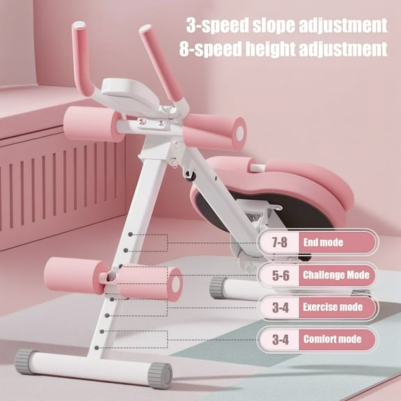 Ab Machine, Ab Workout Equipmen with LCD Data Display Screen, 5 Levels Height Adjustments Abdominal Trainer, Full Body Workout Abdominal Exercise Machine, Home Gym Exercise Equipment
