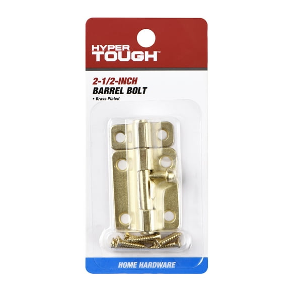 2-1/2 in. Barrel Bolt, Brass Plated