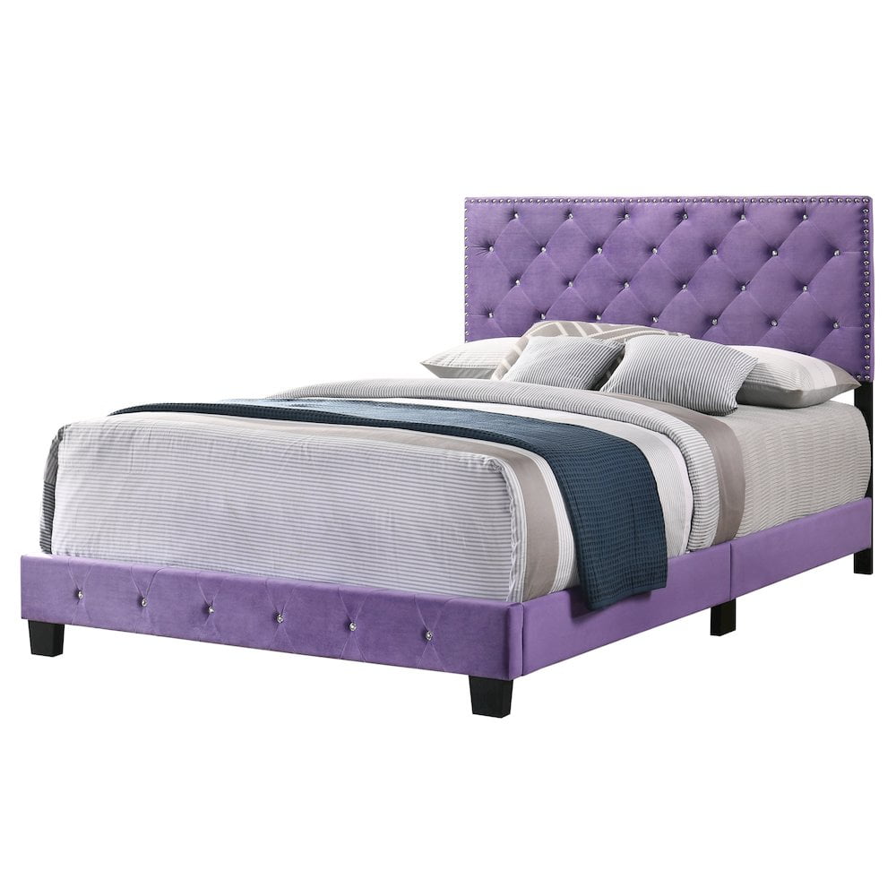 Glory Furniture Suffolk Full Bed in Purple Color