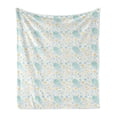 thumbnail image 1 of Jellyfish Soft Flannel Fleece Throw Blanket, Marine Themed Summer Print of Colorful Outline Shells Starfish, Cozy Plush for Indoor and Outdoor Use, 50" x 60", Turquoise Earth Yellow, by Ambesonne, 1 of 5