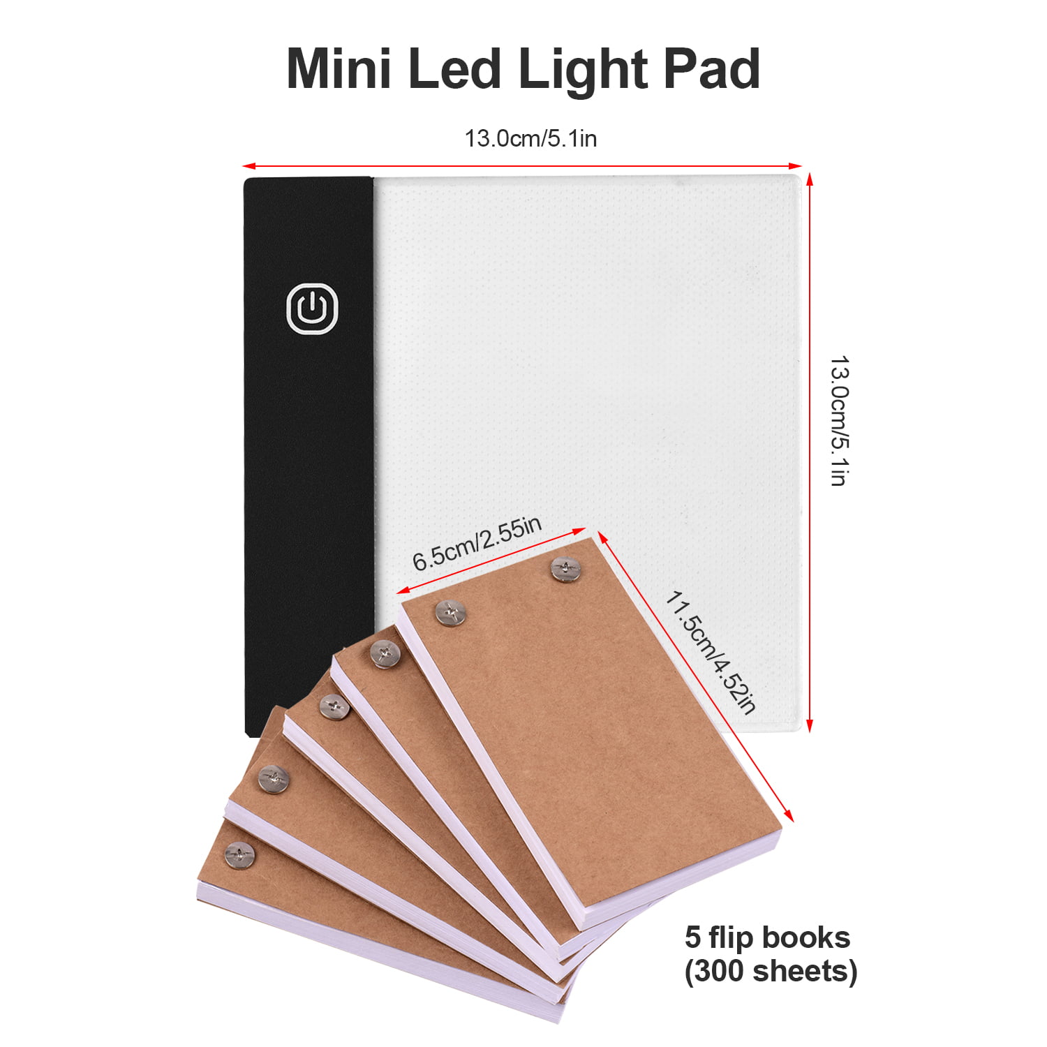 Aibecy Flip Book Kit mit Lichtpad LED Light Box Tablet 300 Blatt Zeichenpapier mit Bindeschrauben zum Zeichnen von Tracing Animation Sketching Cartoon Creation