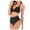 Black, variant on Women's Bikini Set Fashion Print High Waist Sexy Two Piece Swimsuit for Beach Pool Summer Vacation,Black,L