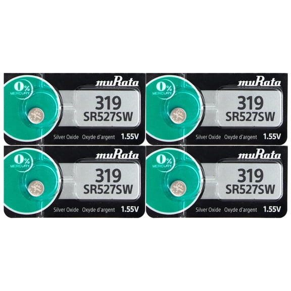 4 Murata 319 SR527SW SR527 V319 SILVER OXIDE watch battery