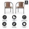 thumbnail image 3 of Emma + Oliver Indoor/Outdoor Stacking Rattan Restaurant Patio Chairs, Set of 2, Brown, 3 of 11