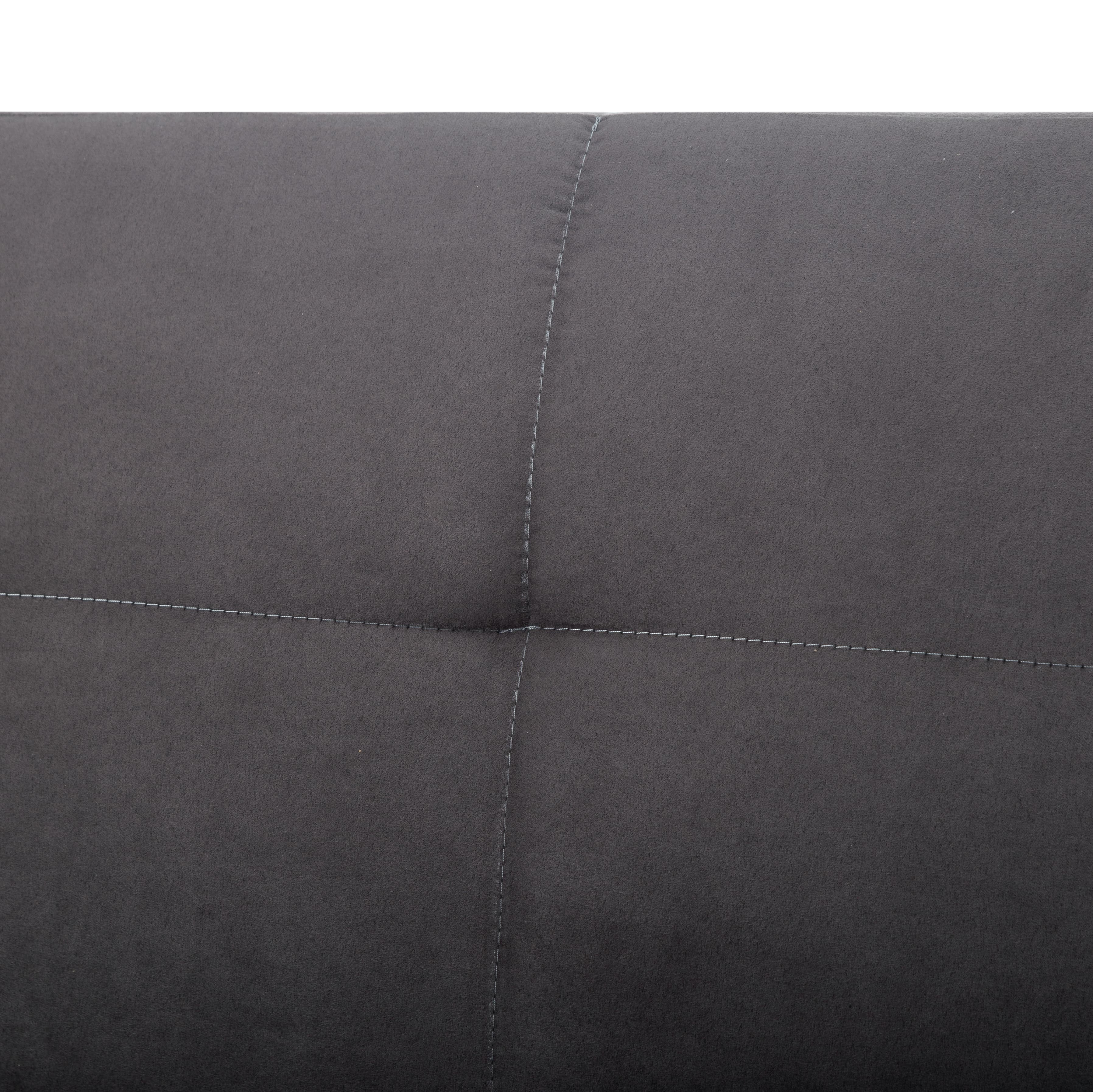 BSHTI 68.9” Futon Sofa Bed,Faux Suede Upholstered,Twin Size Convertible Sofas,with 3 Adjustable Positions,Armless,Plastic Front Legs and Metal Back Legs(Dark Gray)