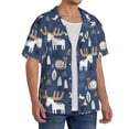 thumbnail image 2 of Goofa Forest Elk Printed Men's Casual Short-sleeved Shirt,Lightweight Breathable Button-down,Summer Casual men's top,Versatile Fashion shirt-Small, 2 of 7
