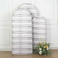 thumbnail image 6 of Efavormart Set Of 3 | White Rustic Wood Plank Pattern Spandex Fitted Wedding Arch Covers For Round Top Chiara Backdrop Stands - 5ft, 6ft, 7ft, 6 of 11