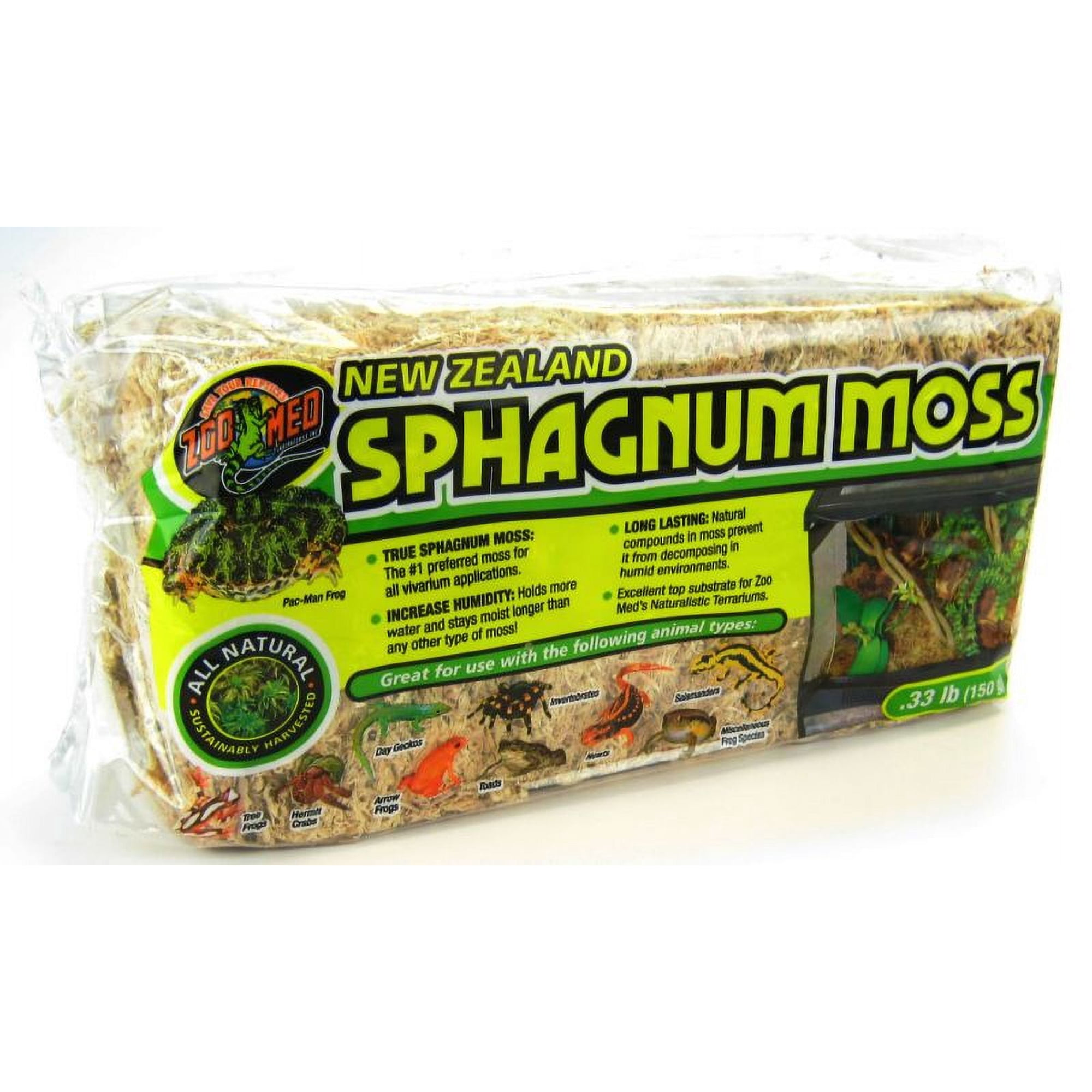 Zoo Med New Zealand Sphagnum Moss Decor [shelters, Reptile Supplies] 175 cu in