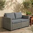 thumbnail image 2 of Outsunny Canapé d'Extérieur 2 Places avec Assise Profonde, Accoudoirs Larges, Gris Foncé, 2 of 10