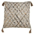 thumbnail image 1 of Fennco Styles Geometric Block Print Embroidered Cotton Decorative Throw Pillow 28"x28", Woven Diamond, 1 of 4