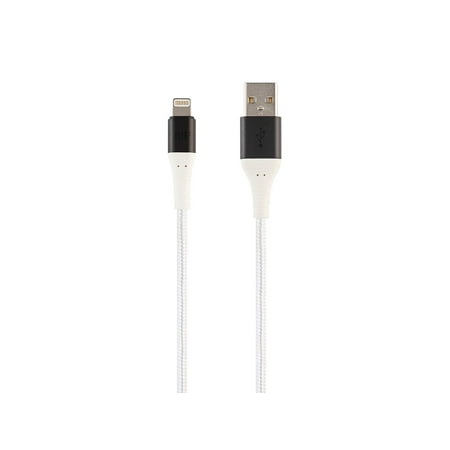 UPC: 0889028124543 | Monoprice Apple MFi Certified Lightning to USB Type-A Charge and Sync Cable – 6ft – White  Kevlar-Reinforced Nylon-Braid  Durable – AtlasFlex Series