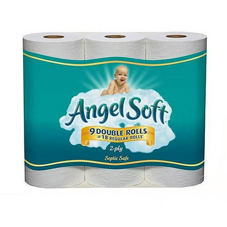 Angel Soft Unscented Bathroom Tissue Double Rolls, 9 count