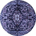 thumbnail image 1 of Ahgly Company Machine Washable Indoor Round Persian Blue Traditional Area Rugs, 3' Round, 1 of 4