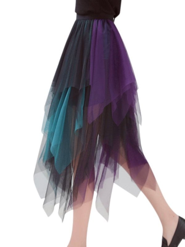 Balai - Women's Sheer Tutu Skirt Tulle Mesh Layered Midi Skirt