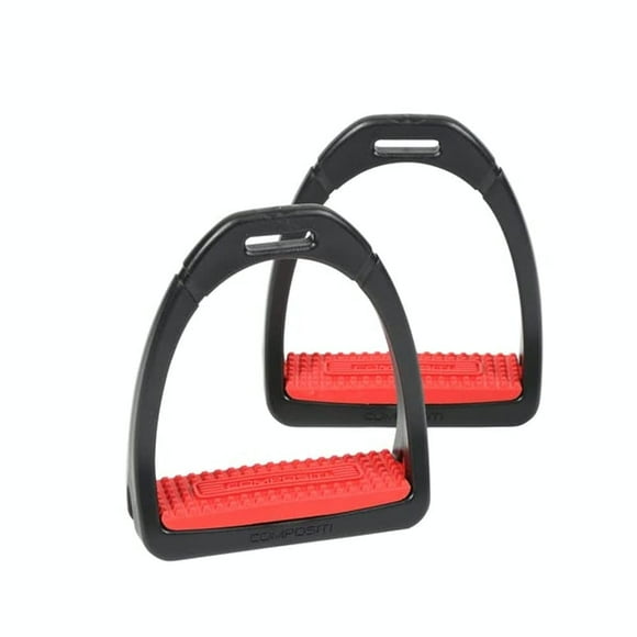 Shires COMPOSITI Étriers Profil Premium (Adultes, Rouge)