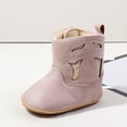 thumbnail image 4 of MEZZALL Leather Western Boots Cowboy Bootie Soft Sole Nonslip Crib Shoes For Baby Toddler Girls Boys Holiday Footwear, 4 of 8