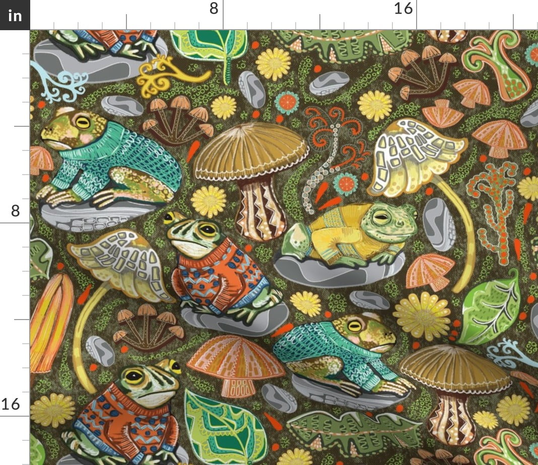 Spoonflower Fabric - Quirky Amphibians Frogs Toads Earth Tones Shrooms  Printed on Minky Fabric Fat Quarter - Sewing Quilt Backing Plush Toys -  Walmart.com