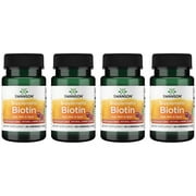 Swanson Supplemelts Biotin - Natural Cherry Flavor 5,000 mcg 60 Chwbls 4 Pack