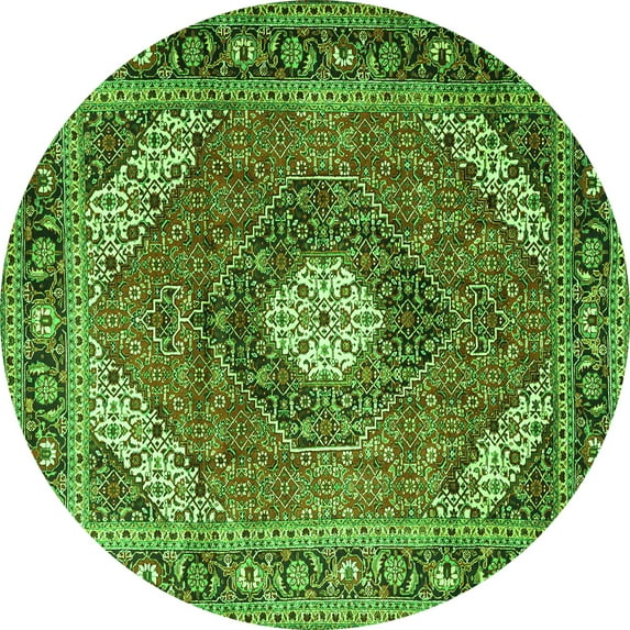 Ahgly Company Indoor Round Persian Green Traditional Area Rugs, 3' Round