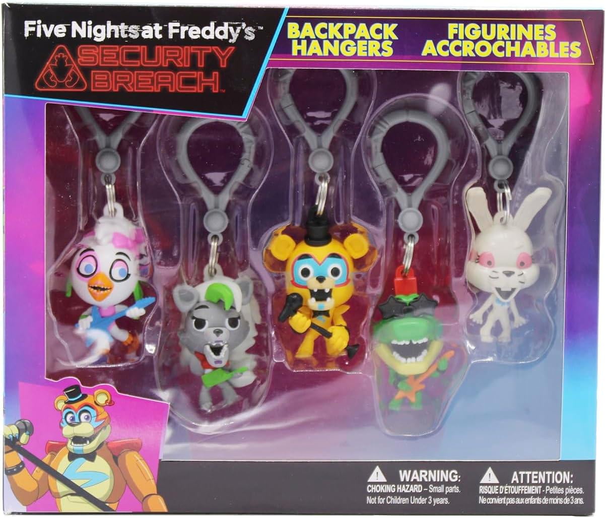 Five Nights at Freddy's 5-Piece Backpack Hangers Collectors Box