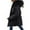 Black, variant on Womens T Shirt Lapel Long Sleeve Thicken Hooded Thick Padded Outer Plus Size Womens Clothing,Green,L