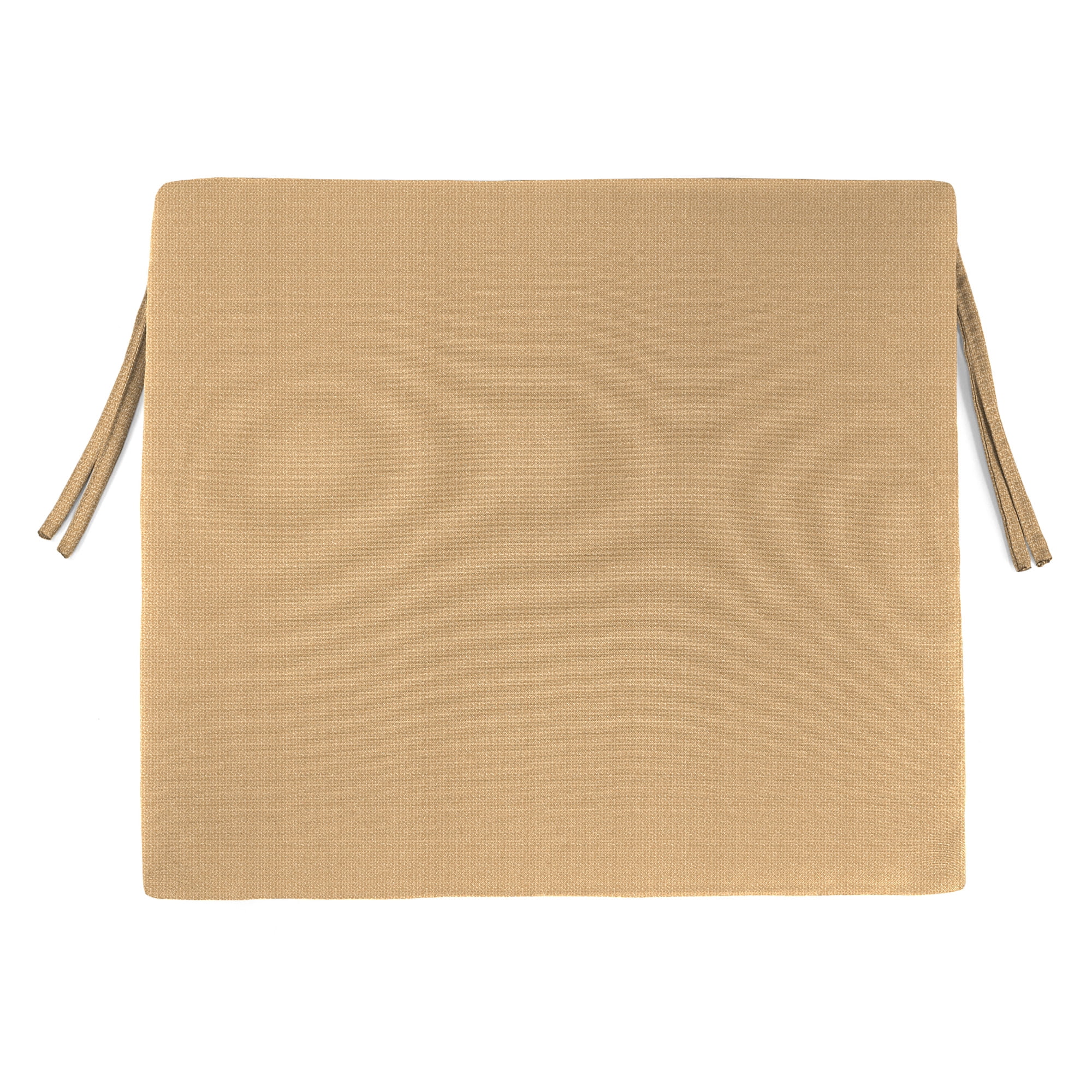 Jordan Manufacturing 17" x 19" Rave Birch Tan Solid Rectangular Outdoor Chair Pad Seat Cushion with Ties (2 Pack)