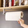 thumbnail image 3 of Paper Towel Holder for Under Cabinet, SUS304 Stainless Steel Self Adhesive Wall Mount for Kitchen Bathroom Pantry, Space-saving Easy-install Waterproof Rust-proof Mountable, 3 of 5