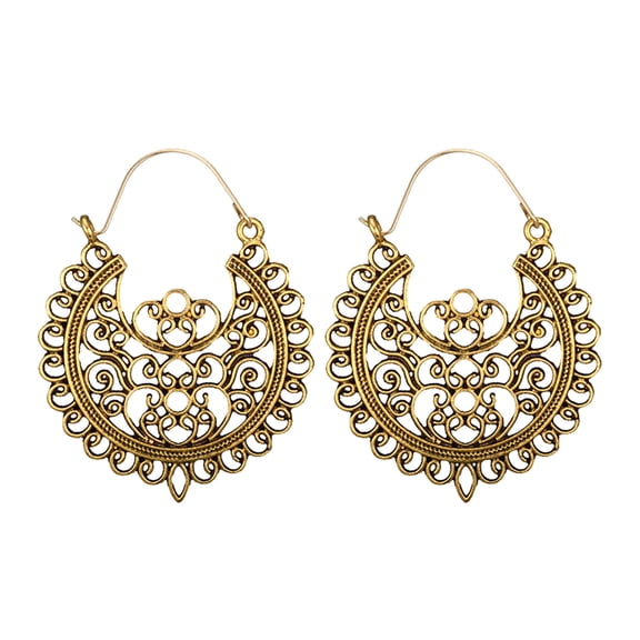 BKBP Bohemian Hollow Carved Spiral Earrings Women Boho Earrings Jewelry Sterling Silver Hoop Earrings Ethnic Drop Earrings Enamel Vintage Earrings