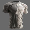 thumbnail image 5 of IWRICH Men's Short Sleeve Funny T Shirt 3D Printed T Shirts Trendy Crew Neck Tshirt Holiday Party Outfits Light Gray L, 5 of 5