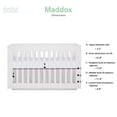 Dream On Me Maddox 4-in-1 Modern Convertible Crib In Weathered White - Converts From Crib To Toddler To Full Bed