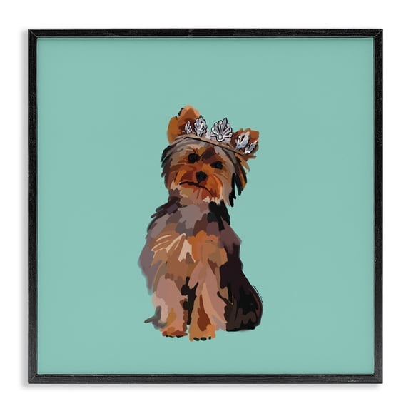 Stupell Industries Eclectic Terrier with Crown Black Framed Giclee Art, 12 x 12, by Amelia Noyes
