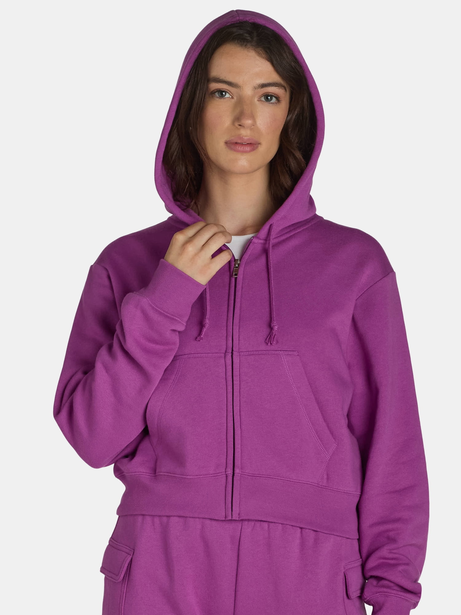 No Boundaries Cropped Zip Hoodie, Women’s