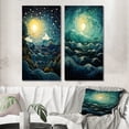 thumbnail image 1 of Designart "Blue Yellow Ocean Rhapsody II" Ocean Wall Art Set Of 2 - Teal Beach Wall Decor Set Of 2, 1 of 6