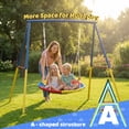 thumbnail image 2 of Kdymod 440lbs 40" Saucer Swing with Frame for Kids Outdoor, Heavy Duty Metal Swing Set with Adjustable Ropes & Ground Anchors, A-Frame Backyard Playset for Playground, Toddlers Ages 3+, Blue, 2 of 7