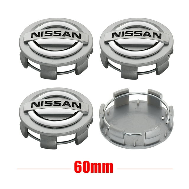 4PCS 54/60mm Car Wheel Center Hub Emblem Stickers Tire Rim Cover Accessories For X-trail Qashqai Note Juke Sentra Patrol 60MM-Silver For NISSAN