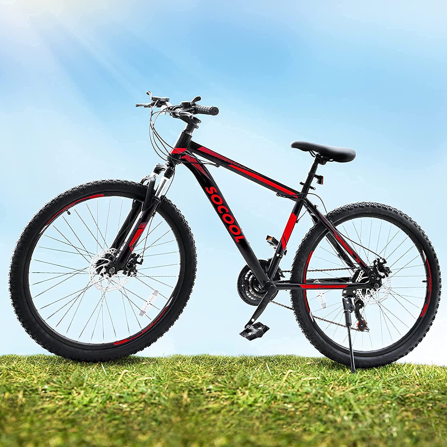 Details about   Red Color 26" 21 Speed Mountain Bike Bicycle Disc Brake Dual Suspension