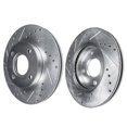 thumbnail image 5 of Detroit Axle - Front Brake Kit for Acura 1990-1993 Integra Honda Civic, Drilled and Slotted Disc Brake Rotors Ceramic Brakes Pads with Hardware 1991 1992 Replacement, 5 of 8