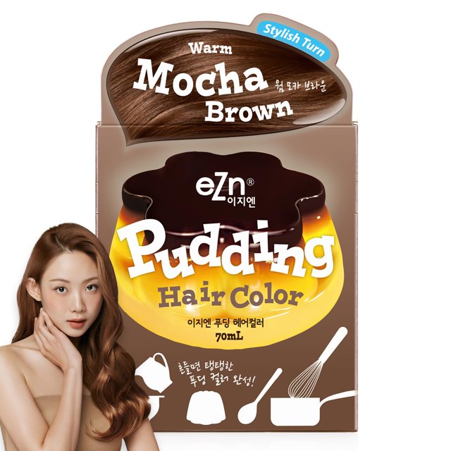 Tinte para el cabello Zen Pudding, sin amoniaco, semipermanente, cálido, moca