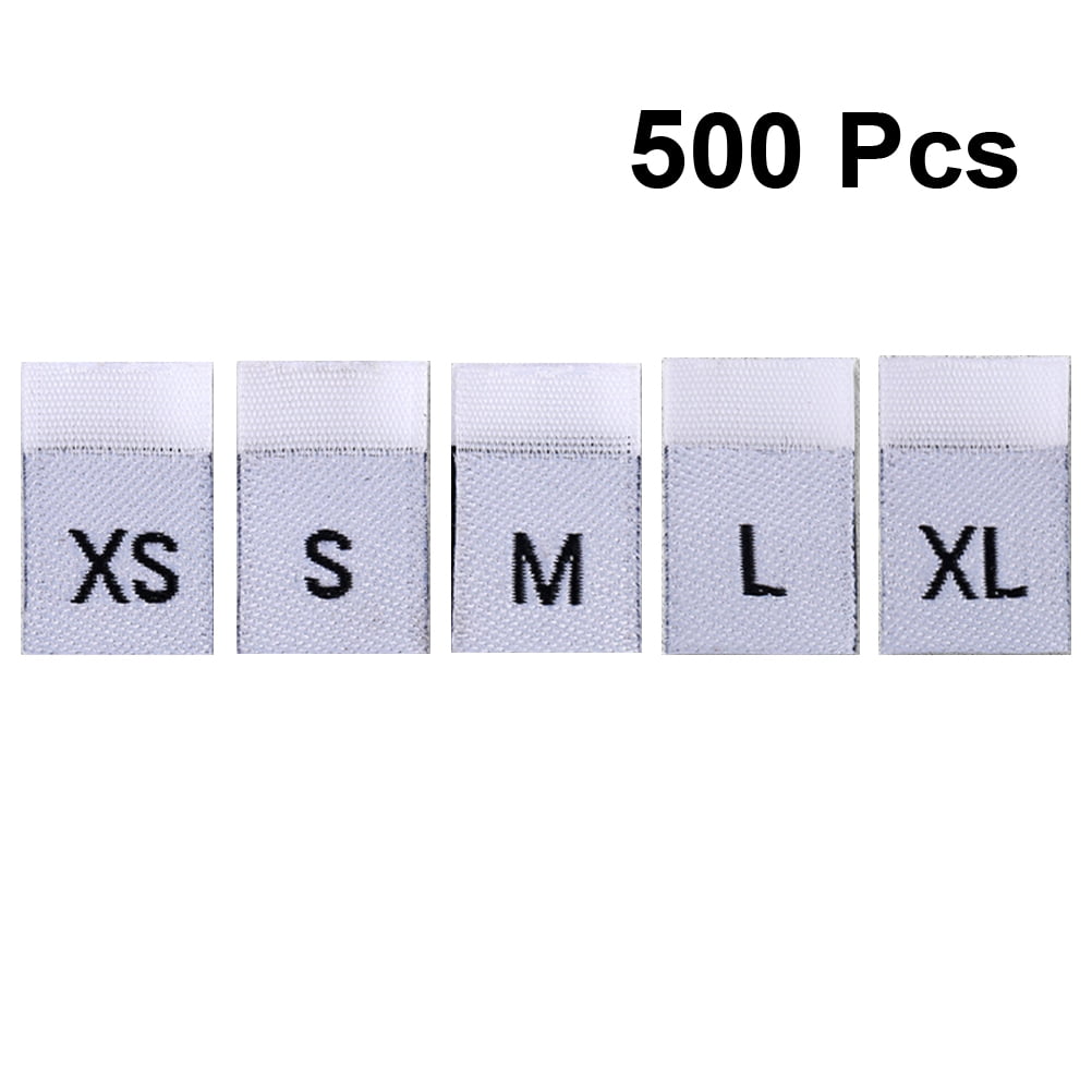  NUOBESTY 500 Pcs Clothing Size Buckle Pants Size Sewing Size  Labels Size Tags for Clothing Embroidered Garment Label Clothes Tags  Plastic Labels for Clothes White Rubber Supplies Washable : Office Products