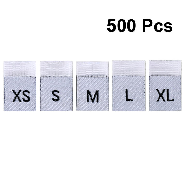 Honbay 400PCS Polyester Clothes Size Labels Tags Shirt Garment Tags  Clothing Sewing Labels Fabric Embroidered Labels for for Sew on Clothes  (White