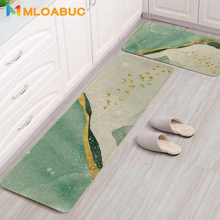 Mloabuc Yellow Lemon Decorative Kitchen Mats Set of 2, Anti Fatigue  Waterproof Stain Resistant Floor Rug Non Slip Cushioned Floor Mat - 17x29  and