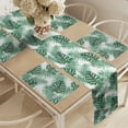 thumbnail image 2 of Ambesonne Leaf Table Runner & Placemats, Palm Mango Banana Tree, Placemat 4 pcs + Runner 12"x72", Forest Green, 2 of 2