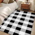 thumbnail image 4 of Black White Plaid Area Rug 4x6 FT, Non Slip Kids Room Carpet, Spring Farmhouse Buffalo Checkered Washable Soft Floor Carpet Non-Shedding Throw Rug for Dorm Kitchen Study Room Home Office Bedside, 4 of 9