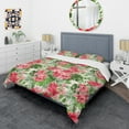 thumbnail image 3 of Designart 'Tropical Leaves and Flowers I' Mid-Century Modern Duvet Cover Set, 3 of 4