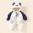 thumbnail image 2 of Winter Padded Snowsuit foe Boys Girls Cute Koala Ear Hooded Jumpsuit Long Raglan Sleeve Quilted Warm Outfits, 2 of 6