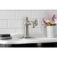thumbnail image 3 of Kingston Brass KSD3548RKX Webb One-Handle Single-Hole Bathroom Faucet with Knurled Handle and Push Pop-Up Drain, Brushed Nickel, 3 of 7