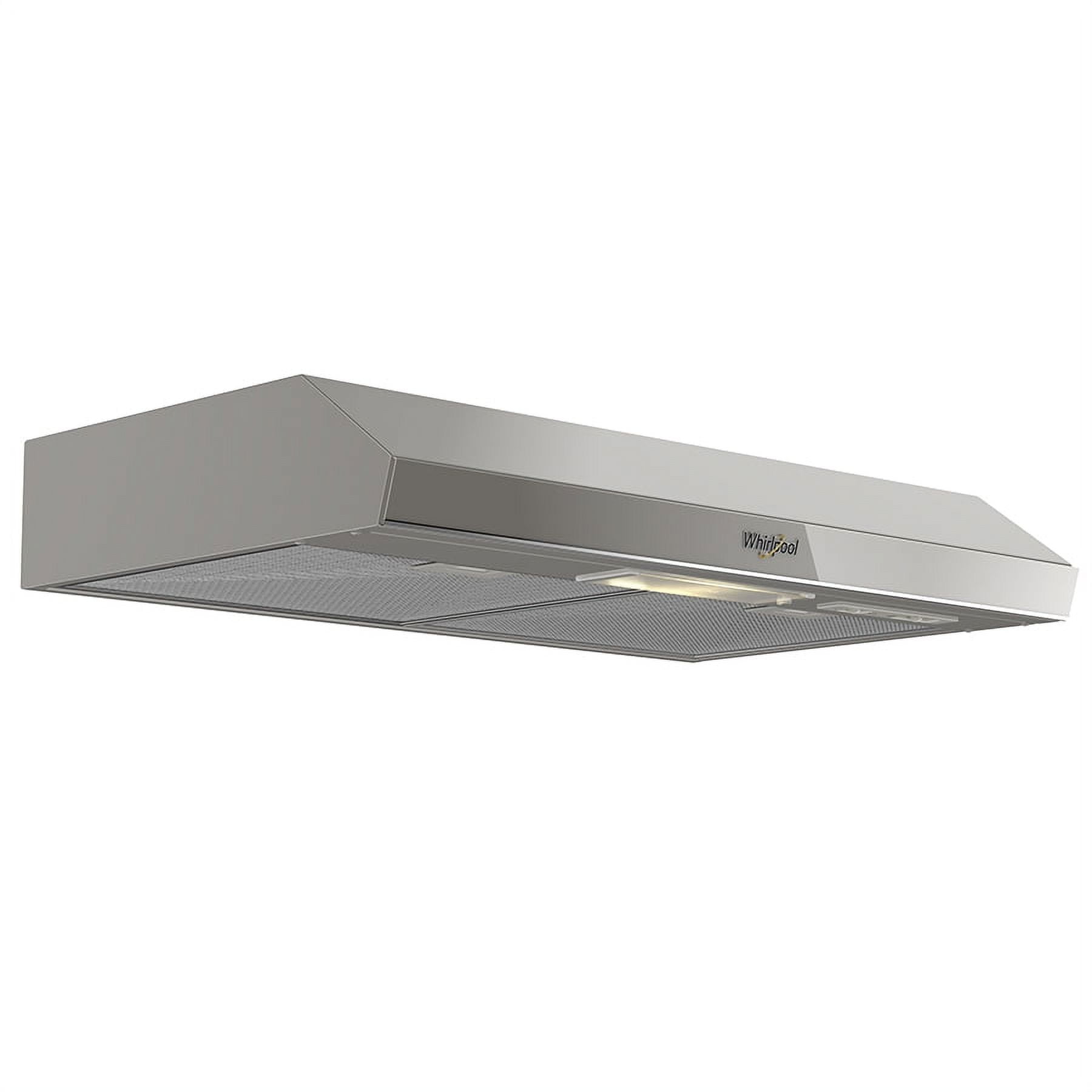 Whirlpool WH7610D: Unique 30" Under-Cabinet Hood with Decorative glass.